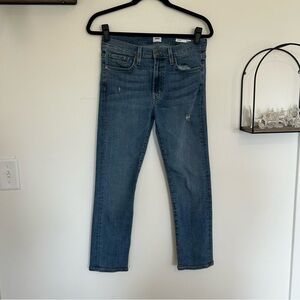 Edwin Elin Crop Straight Leg Denim Blue Jeans Size 27